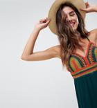 Akasa Crochet Wide Leg Jumpsuit - Navy