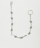 Asos Design Faux Barbed Wire Jean Chain In Burnished Silver