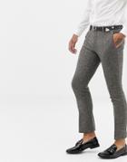 Twisted Tailor Super Skinny Suit Pants In Gray Herringbone - Gray