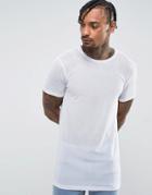 Asos Longline Muscle T-shirt In Fine Mesh - White