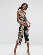 Oasis Royal Worcester Floral Print V Front Jumpsuit - Multi