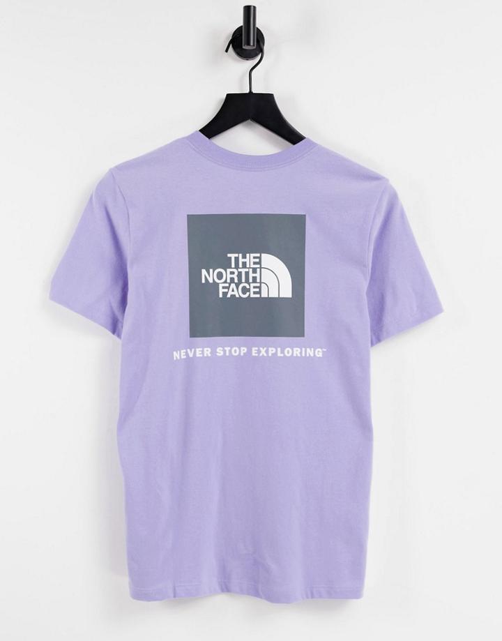 The North Face Box Nse Back Print T-shirt In Lilac-purple
