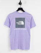 The North Face Box Nse Back Print T-shirt In Lilac-purple