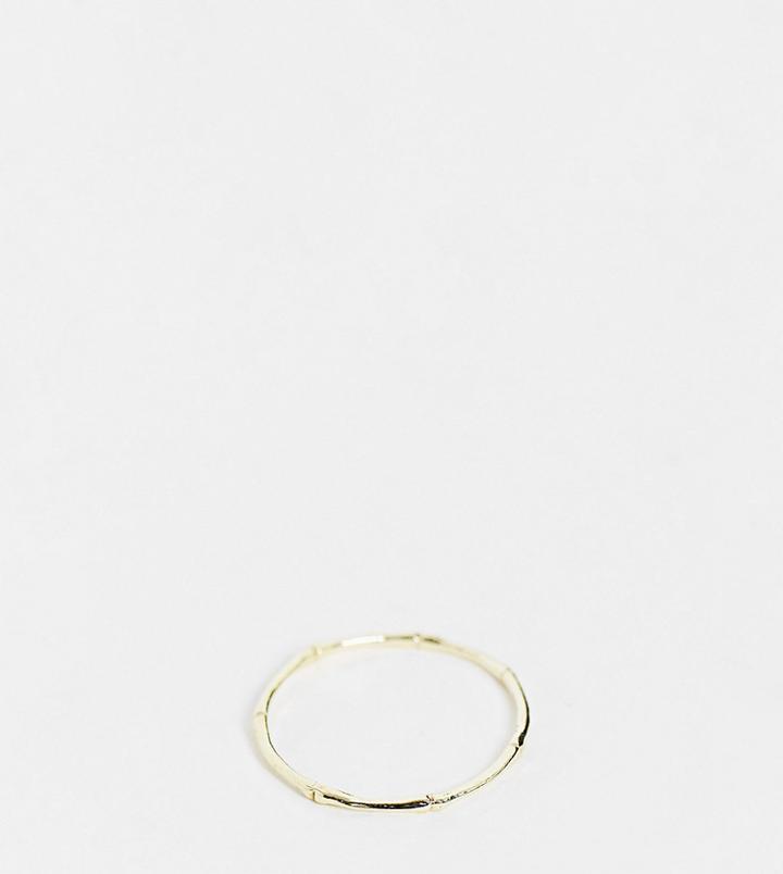 Kingsley Ryan Bamboo Band Ring In Sterling Silver Gold Plate