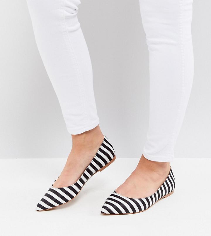 Asos Latch Wide Fit Pointed Ballet Flats-multi