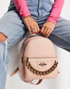 Love Moschino Logo Chain Detail Backpack In Pink