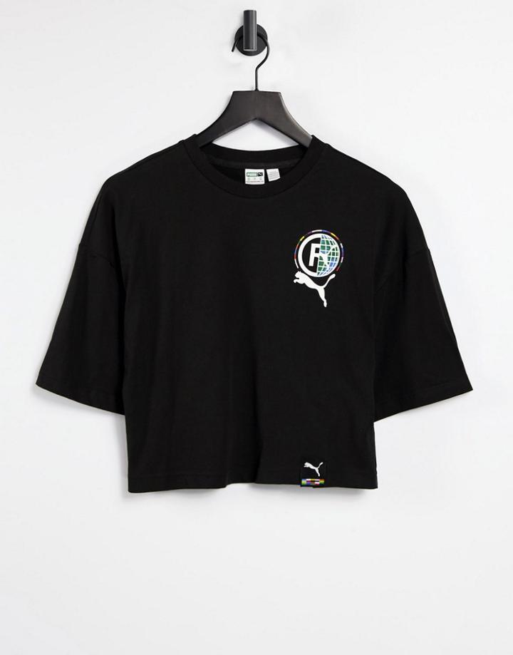 Puma International Crop T-shirt In Black