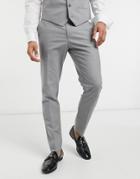 River Island Skinny Suit Pants In Gray-grey