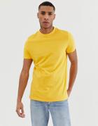 Asos Design Organic T-shirt With Crew Neck In Yellow