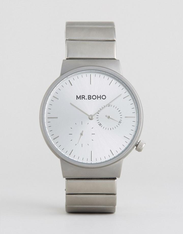 Mr Boho Multifunction Watch In Matt Silver - Silver