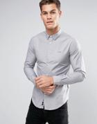Armani Jeans Tonal Logo Shirt Slim Fit Stretch In Gray - Gray