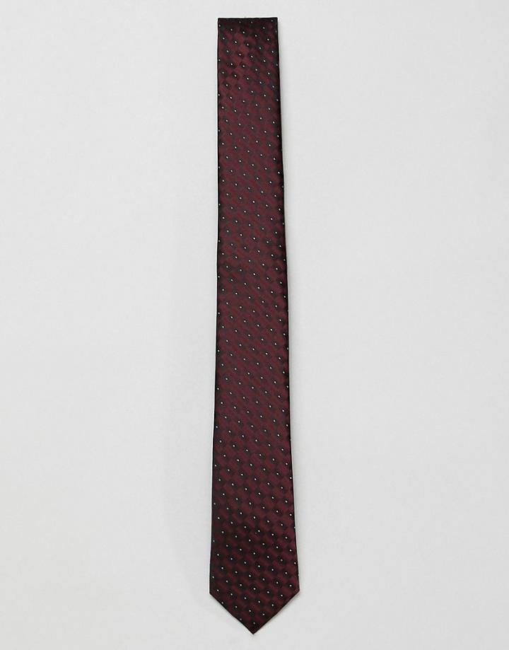 French Connection Geo Dot Tie-red