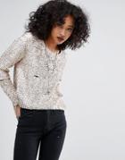 Religion Embellished Sweat With Distressing - Silver