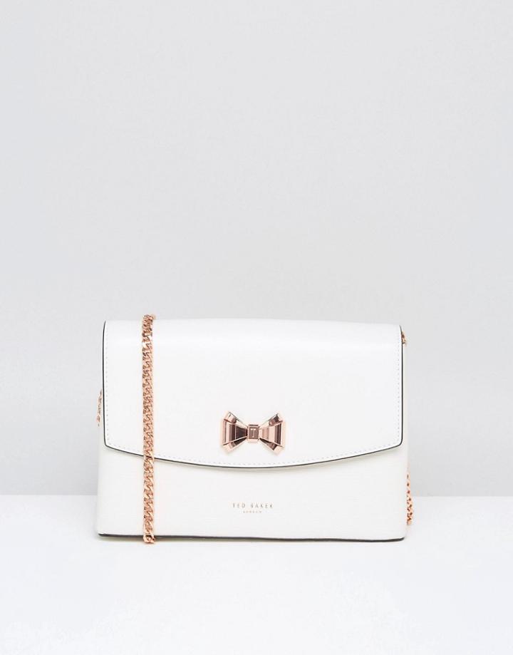 Ted Baker Betoni Curved Bow Crossbody Bag - White