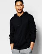 Asos Loungewear Hoodie In Black Waffle Fabric - Black