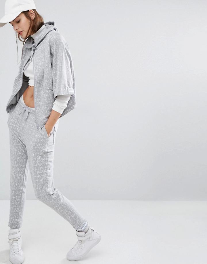 First Base All Over Logo Terry Jogger - White
