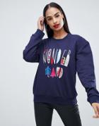 Club L Christmas Sweater With Wonderland Intarsia Print - Navy