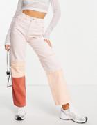 Urban Bliss Patchwork Wide Leg Jeans In Neutral - Part Of A Set
