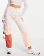Urban Bliss Patchwork Wide Leg Jeans In Neutral - Part Of A Set