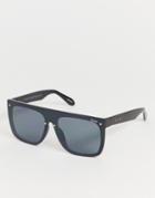 Quay Australia Jaded Flatbrow Sunglasses In Black - Black