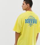 Collusion Printed T-shirt In Yellow