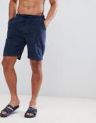 Tommy Hilfiger Towelling Shorts With Flag Logo In Navy - Navy