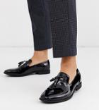 Asos Design Wide Fit Tassel Loafers In Black Patent