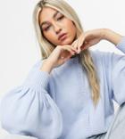Collusion Cardigan With Blouson Sleeve In Blue-blues