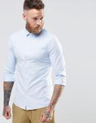 Asos Smart Skinny Oxford Shirt In Blue - Blue