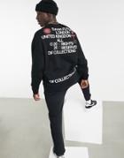 Asos Dark Future Oversized Sweatshirt With Front And Back Text Print In Black