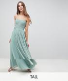 Y.a.s Tall Knot Detail Strapless Maxi Dress - Green