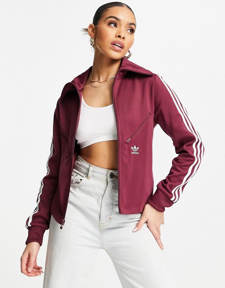 Adidas Originals Adicolor Three Stripe Retro Track Jacket In Crimson-red