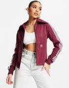 Adidas Originals Adicolor Three Stripe Retro Track Jacket In Crimson-red