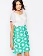 Traffic People Send Me No Flowers Reckless Dress With Floral Crochet Skirt - Green
