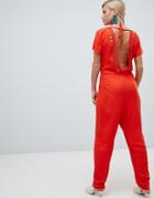 Vila V Back Jumpsuit - Orange