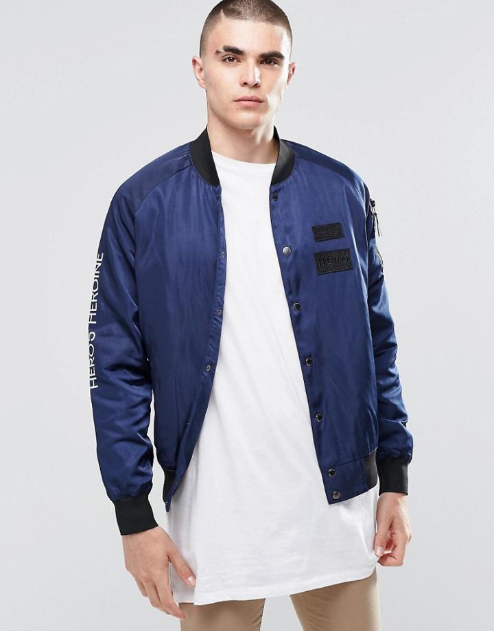 Hero's Heroine Ma1 Bomber Jacket - Navy
