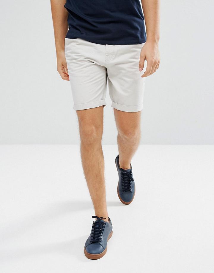 Threadbare Belted Chino Shorts - Blue