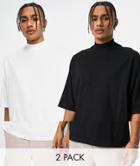 Asos Design 2 Pack Oversized T-shirt With Turtle In Multi