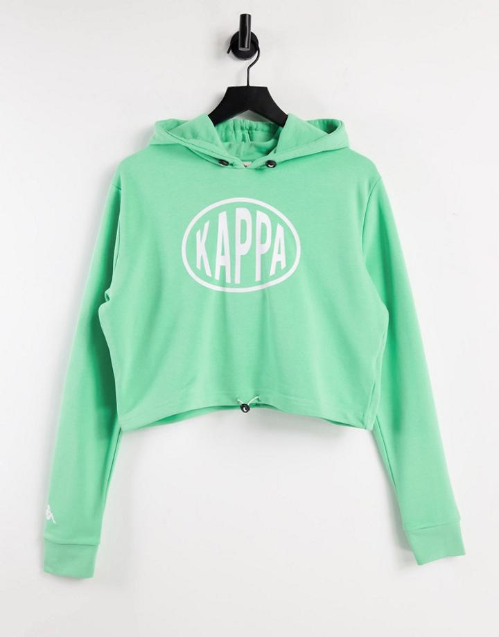 Kappa Pop Logo Crop Hoodie In Green