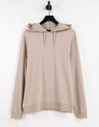 Asos Design Lightweight Hoodie In Beige - Beige-neutral