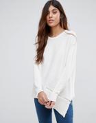 Vero Moda Zip Detail Sweater - White