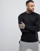 Asos Retro Track Sweatshirt In Black - Black
