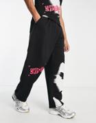 Asos Unrvlld Spply Relaxed Sweatpants With Face Print In Black And White - Part Of A Set