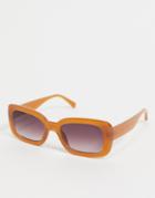 & Other Stories Rectangle Sunglasses In Caramel Brown-neutral