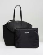 Pieces Shopper Bag With Removable Pouch - Black