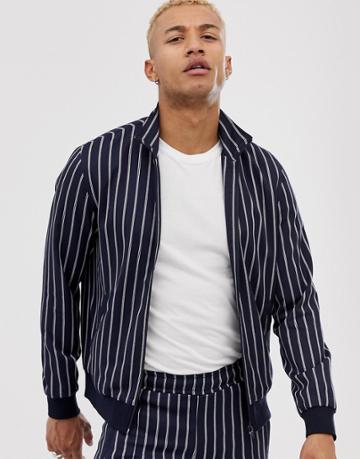 Lockstock Two-piece Bomber Jacker With Stripe - Navy