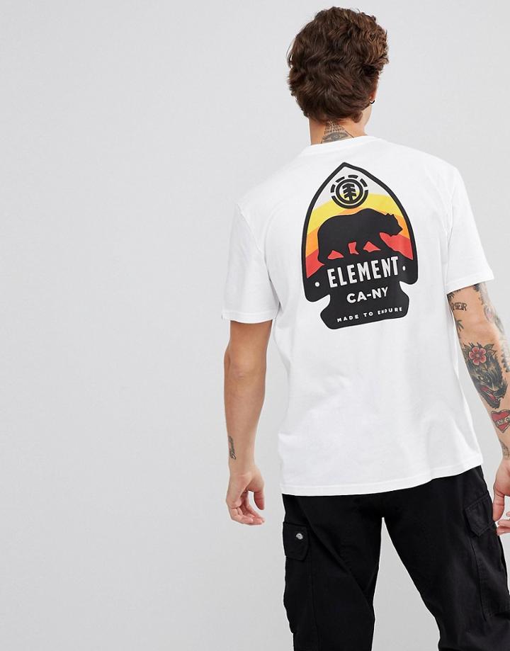 Element Arrow Back Print T-shirt In White - White