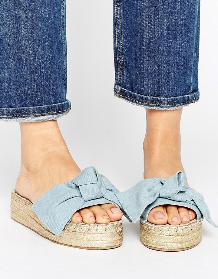 Asos Jolly Bow Espadrilles - Blue