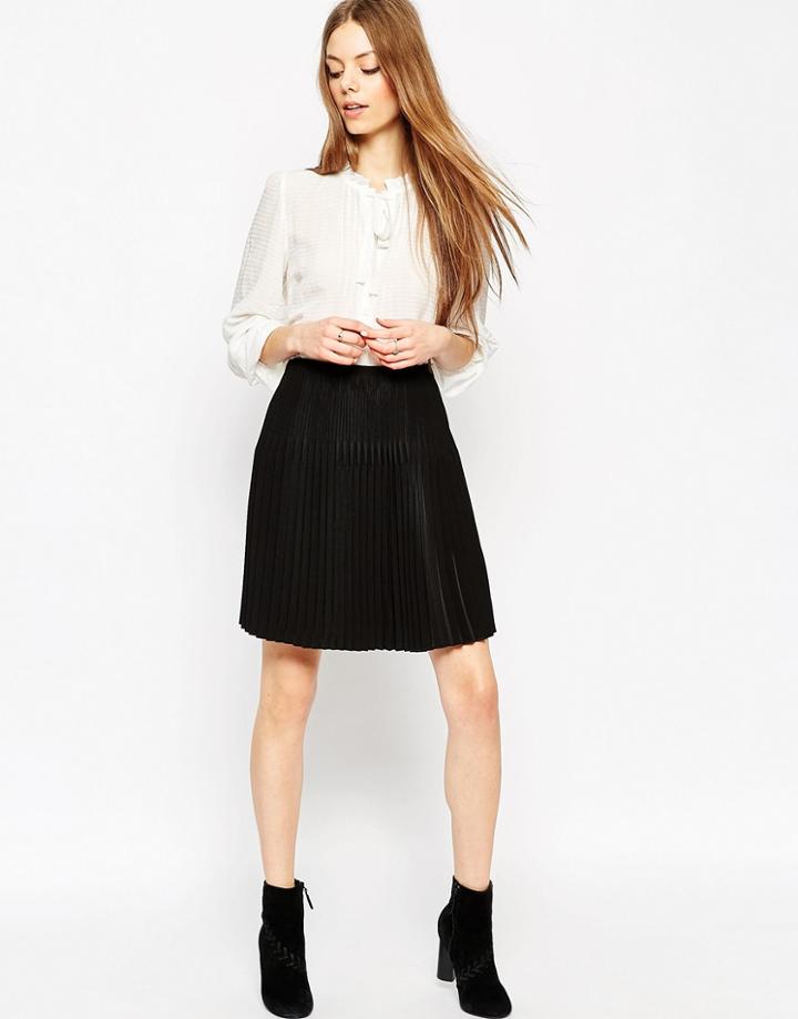 Asos Skirt With Graduated Pleats - Black