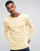 Asos Longline Long Sleeve T-shirt - Yellow